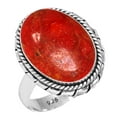 thumbnail image 1 of Natural Sponge Coral Ring 925 Sterling Silver Handmade Jewelry, 1 of 6
