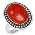 thumbnail image 1 of Natural Sponge Coral Ring 925 Sterling Silver Handmade Jewelry, 1 of 6