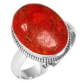 thumbnail image 1 of Natural Sponge Coral Ring 925 Sterling Silver Handmade Jewelry, 1 of 6