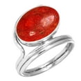 thumbnail image 1 of Natural Sponge Coral Ring 925 Sterling Silver Handmade Jewelry, 1 of 6
