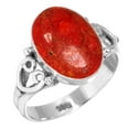 thumbnail image 1 of Natural Sponge Coral Ring 925 Sterling Silver Handmade Jewelry, 1 of 6