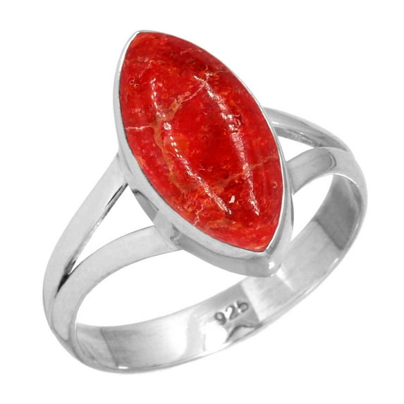 Natural Sponge Coral Ring 925 Sterling Silver Handmade Jewelry