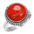 thumbnail image 1 of Natural Sponge Coral Ring 925 Sterling Silver Handmade Jewelry, 1 of 6