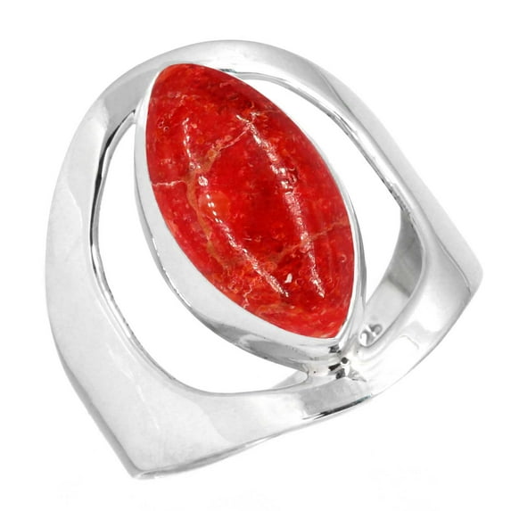 Natural Sponge Coral Ring 925 Sterling Silver Handmade Jewelry