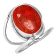 thumbnail image 1 of Natural Sponge Coral Women Jewelry 925 Sterling Silver Ring, 1 of 6