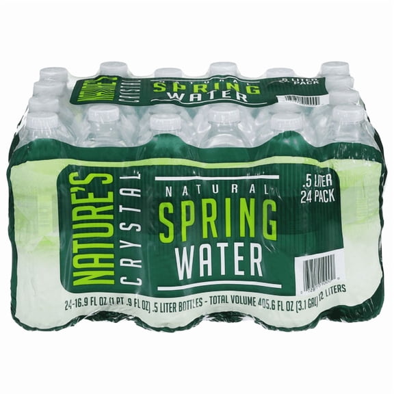 Natures Crystal Spring Water, Natural, 16.9 fl oz, 24-Pack Bottles