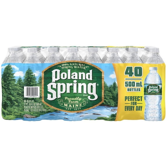 Natural Spring Water Bottles 40 Pack, (500ml) Drinking Water, Bottled Spring Water Bulk, Water Bottle Pack 24 Alternative, Case of Water 40 Pack, Mini Bottled water for hydration Travel 16.9 fl oz
