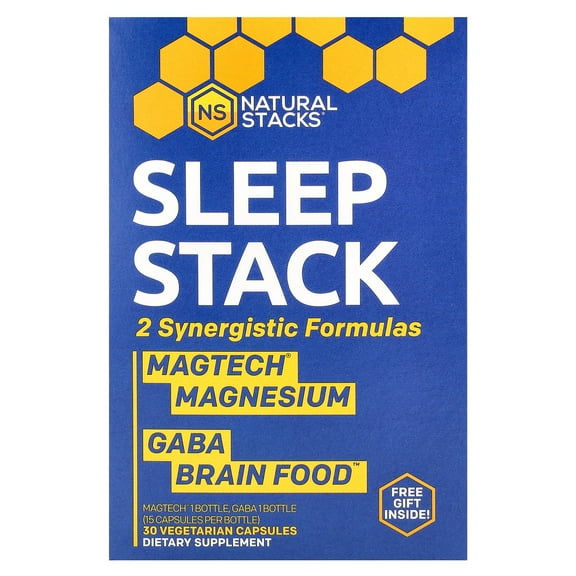 Natural Stacks Sleep Stack, 2 Bottles, 15 Vegetarian Capsules Each