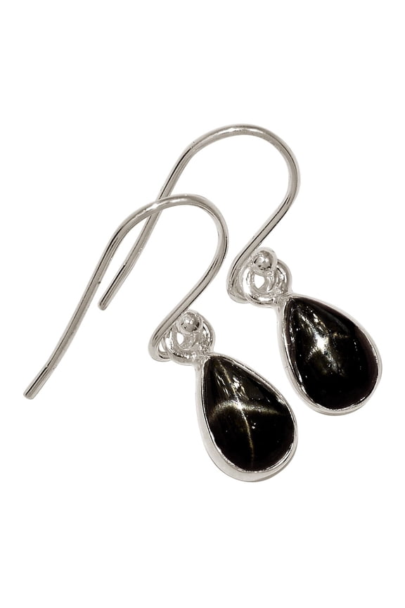 Natural Star Diopside, Black Star Of India 925 Silver Earrings ALLE-18374