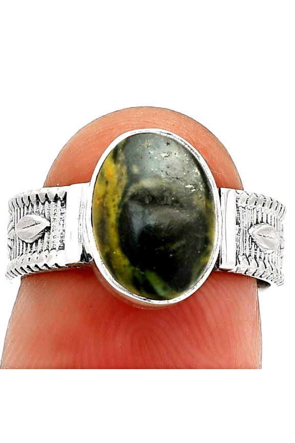 Natural Star Galaxy Jasper 925 Sterling Silver Ring s.6 Jewelry R-1058 SDR235584