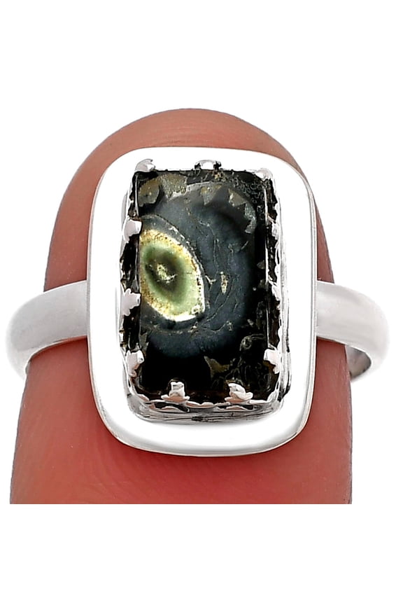 Natural Star Galaxy Jasper 925 Sterling Silver Ring s.7.5 Jewelry R-1592 SDR215702