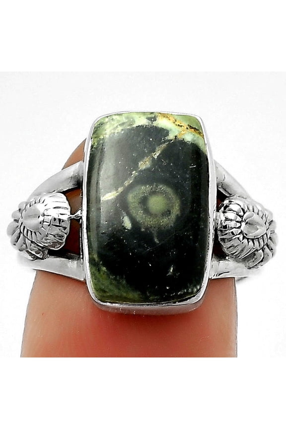 Natural Star Galaxy Jasper 925 Sterling Silver Ring s.7 Jewelry R-1261 SDR172665