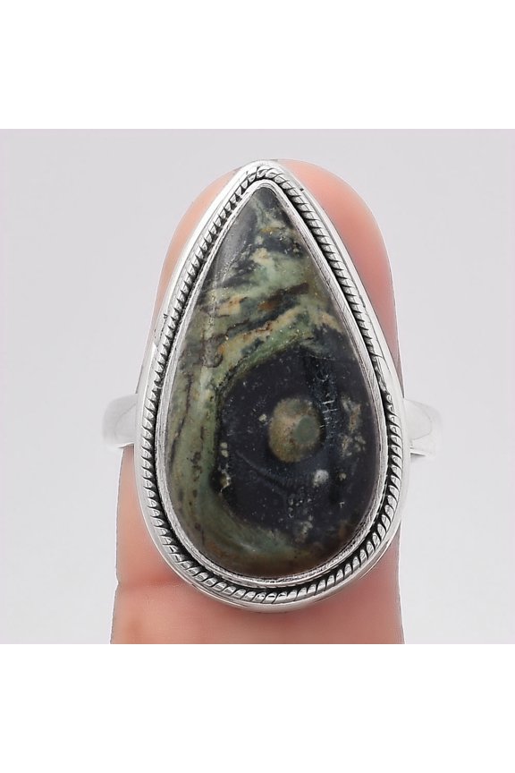 Natural Star Galaxy Jasper 925 Sterling Silver Ring s.8.5 Jewelry R-1009 SDR245695