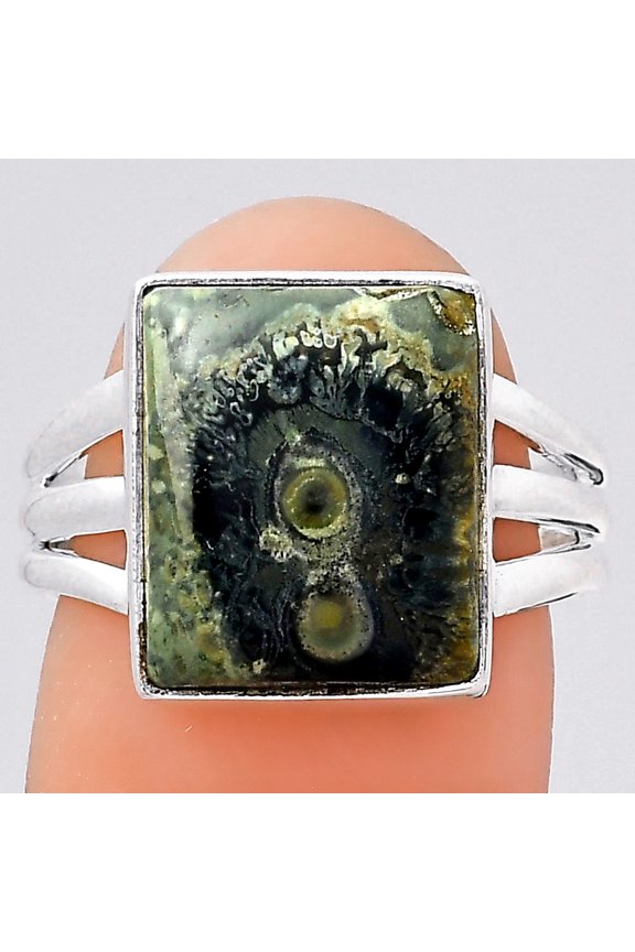 Natural Star Galaxy Jasper 925 Sterling Silver Ring s.8 Jewelry R-1003 SDR246274