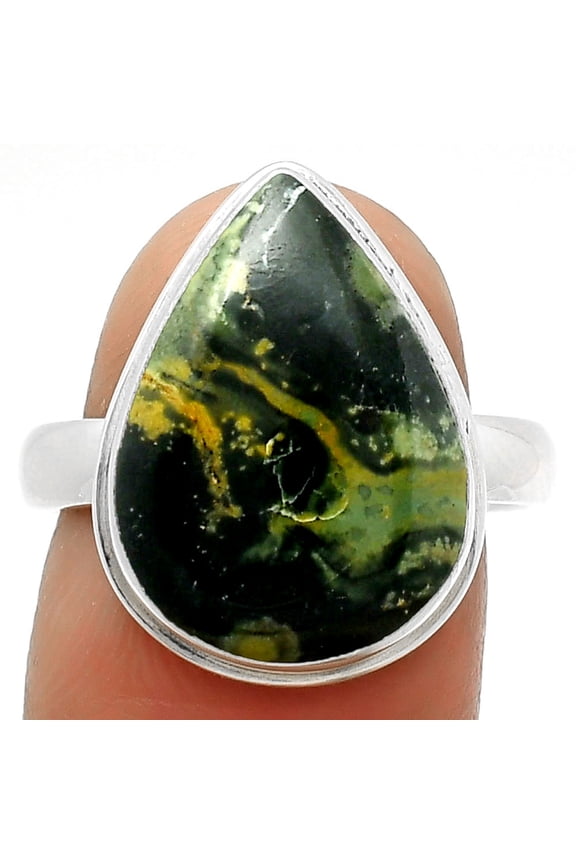 Natural Star Galaxy Jasper 925 Sterling Silver Ring s.8 Jewelry R-1156 SDR165243