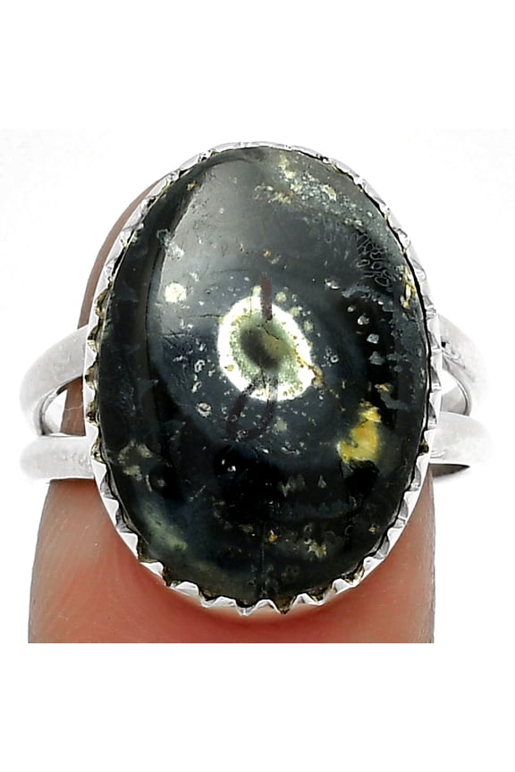 Natural Star Galaxy Jasper 925 Sterling Silver Ring s.8 Jewelry R-1210 SDR183609
