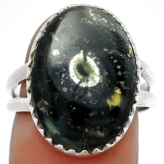 Natural Star Galaxy Jasper 925 Sterling Silver Ring s.8 Jewelry R-1210 SDR183609