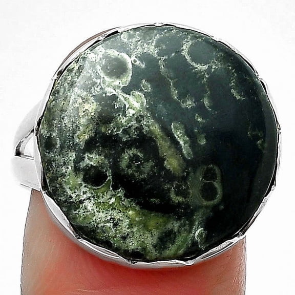 Natural Star Galaxy Jasper 925 Sterling Silver Ring s.8 Jewelry R-1338 SDR207683