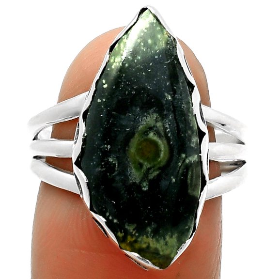 Natural Star Galaxy Jasper 925 Sterling Silver Ring s.8 Jewelry R-1428 SDR165113