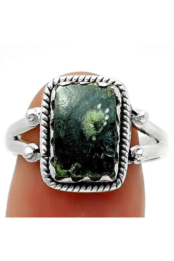 Natural Star Galaxy Jasper 925 Sterling Silver Ring s.8 Jewelry R-1474 SDR170520