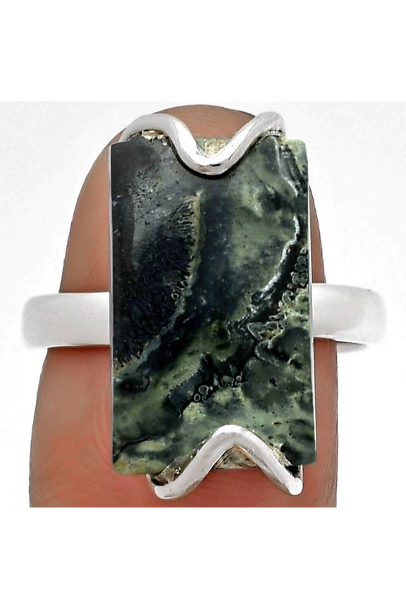 Natural Star Galaxy Jasper 925 Sterling Silver Ring s.8 Jewelry R-1479 SDR179736