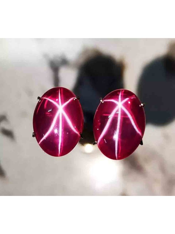Natural Star Ruby 24 Ct Pair