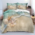 thumbnail image 1 of Natural Starfish Comforter Cover Shell Duvet Cover Beach Bed Sets Shoreside Quilt Cover Sea Themed Bedding Set for Women Men 2 Pillowcases Room Decor, 1 of 4
