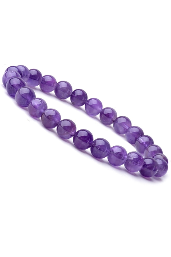 Natural Stone 8mm Lava Volcanic Stone and Hematite Beaded Stretch Bracelet