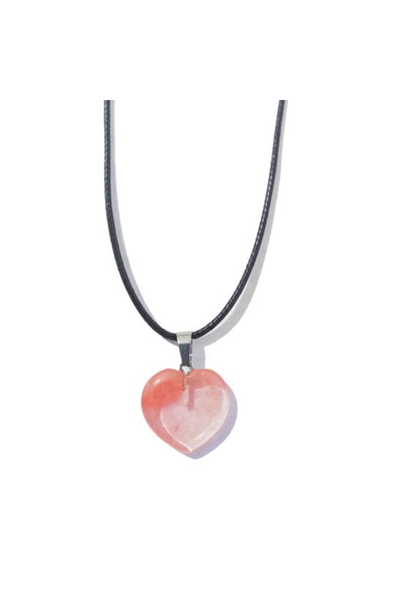 Natural Stone Agates Rose Quartzs Jade Amethysts Wax Rope Necklace Pendant Jewelry for Women Men