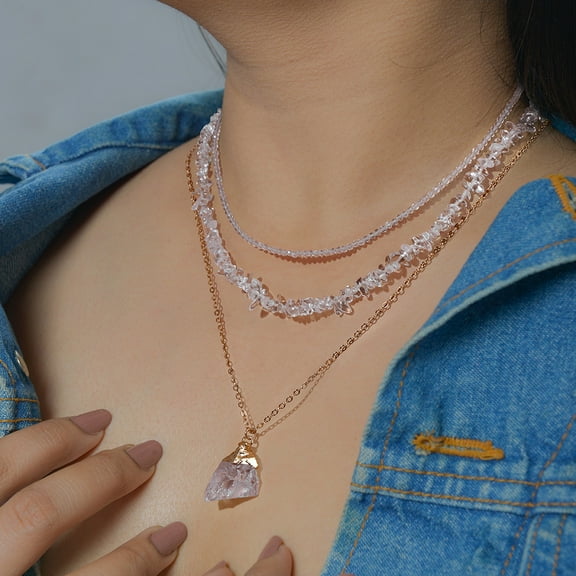 Natural Stone Bead Necklace Retro Style