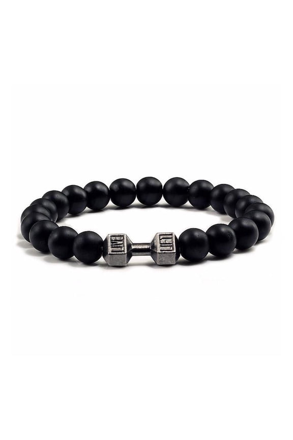 Natural Stone Beaded Bracelet - Tiger Eye and Black Lava Rock Elastic Bangle, 19cm Chakra Beaded Wrist Band Jewelry Gift for Men and Women