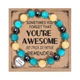 thumbnail image 1 of Natural Stone Beads Bracelet Turquoise Amethysts Gemstone Stretch Bracelet Inspirational Jewelry for Women Meaningful for Her Birthday Anniversary, 1 of 4