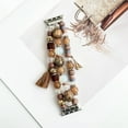 thumbnail image 1 of Natural Stone Bracelet Beaded-Bands Compatible with Apple Watch Series 9 8 7 6 5 4 3 2 1 SE, Handmade Elastic Stretch Beads Fancy Tassel Strap for iWatch Band 38/40/41mm Women,Coffee, 1 of 11