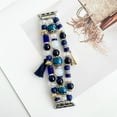 thumbnail image 1 of Natural Stone Bracelet Beaded-Bands Compatible with Apple Watch Series 9 8 7 6 5 4 3 2 1 SE, Handmade Elastic Stretch Beads Fancy Tassel Strap for iWatch Band 38/40/41mm Women,Blue, 1 of 11