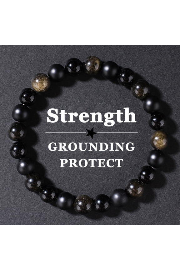 Natural Stone Bracelet Jin Yaoshi Black Agate Men's Sports High Sense
