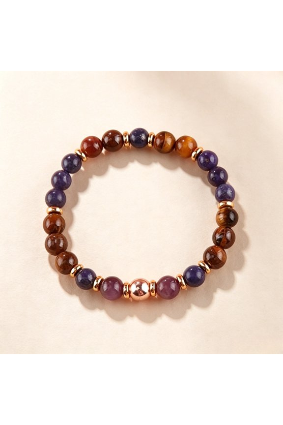 Natural Stone Bracelet for Women, Spiritual Balance Protection Crystal Bead Gift with Meaning Card