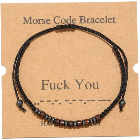 Natural Stone Braided Beads Inspirational Holiday Festival Birthday Graudation Morse Code Bracelets