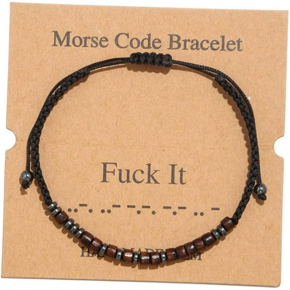 Natural Stone Braided Beads Inspirational Holiday Festival Birthday Graudation Morse Code Bracelets