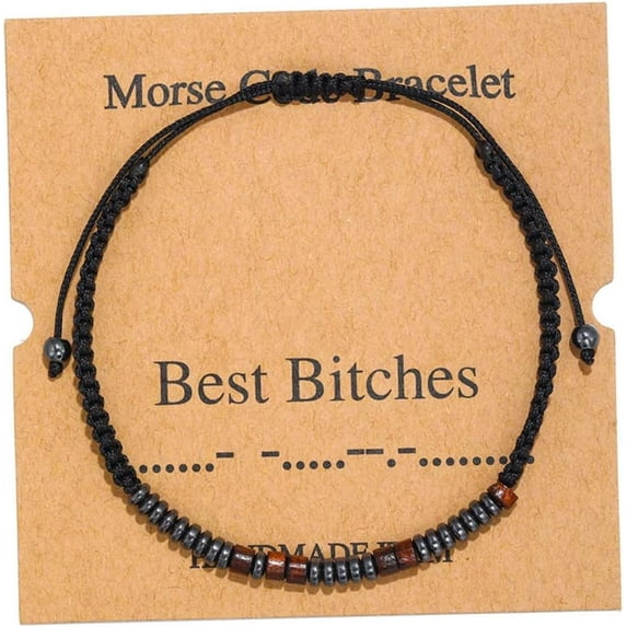 Natural Stone Braided Beads Inspirational Holiday Festival Birthday Graudation Morse Code Bracelets