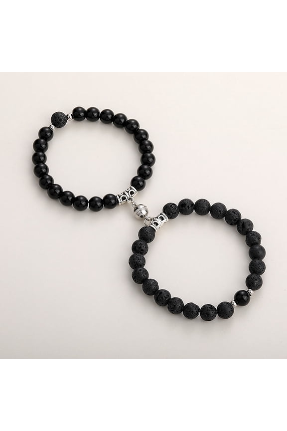 Couple Bracelets Set Natural Stone Matching Magnetic Bracelets for Him and Her Relationship Jewelry Attract Lovers 8mm