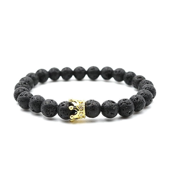 Natural Stone Crown Bracelet: Unisex European American Style Fashion Jewelry for Radiation Protection