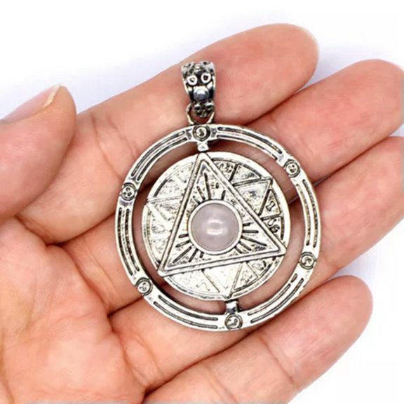 Natural Stone Crystal 6 Six Pointed Star Hexagram Pendant Chakra Bead Reiki Gift