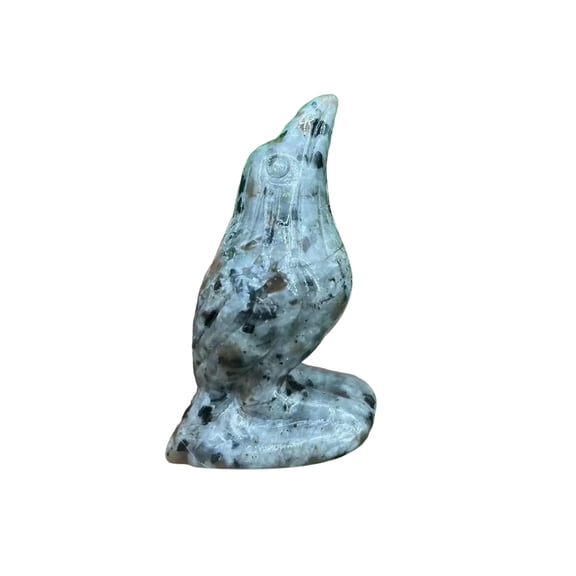 Natural Stone Crystal Raven Statue 2" Crystal Handmade Sculpture Guardian Pocket Statues Office Home Decoration Gift