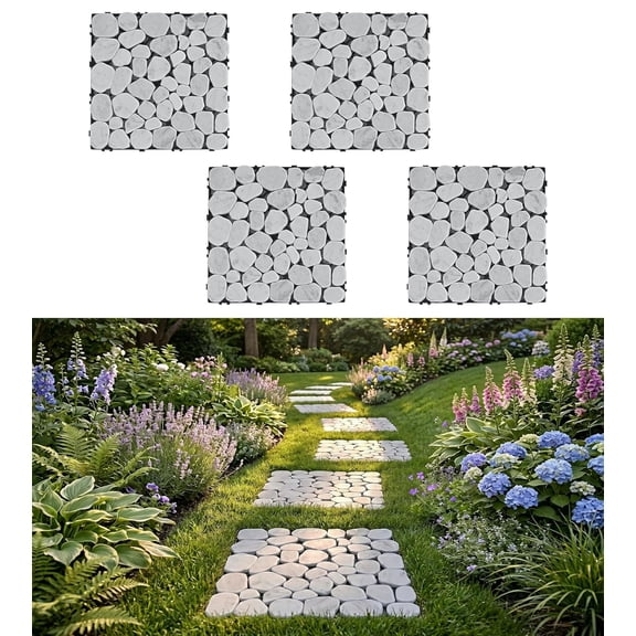 Natural Stone Decking Tiles, 11.8"x11.8" Outdoor DIY Interlocking Flooring, Marble Stepping Stones Landscaping Decor for Garden, Patio, Backyard, Balcony, Path
