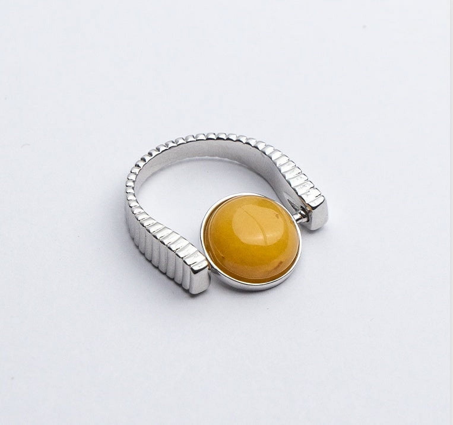 Natural Stone Fidget Spinner Ring Interchangeable Anxiety Relief Spinning Band and Jewelry Gift Full Ring Set with