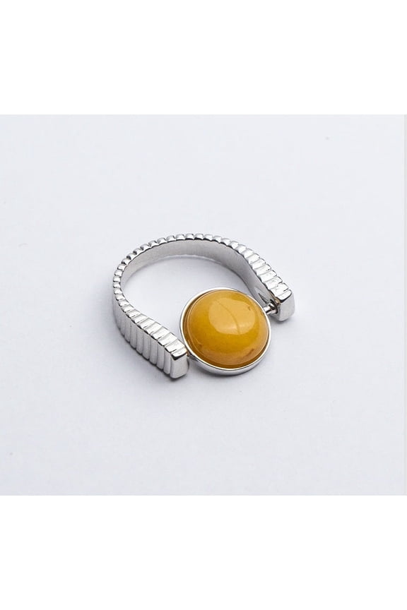Natural Stone Fidget Spinner Ring Interchangeable Anxiety Relief Spinning Band and Jewelry Gift Full Ring Set with