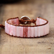 MAOKA Natural Stone Healing Chakra Multi-layer Bracelet Bangle Leather Women Jewelry