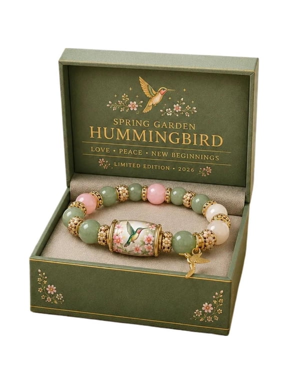 Natural Stone Hummingbird Bracelet 2026 Love and Peace Spring Blessings Jewelry Inspirational Beaded Charm Adjustable Braided Cord Memorial Gift for Women