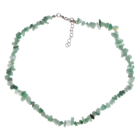 Natural Stone Irregular Gemstone Beaded Choker Necklace for Women Bohemian Crystal Jewelry, Green Aventurine