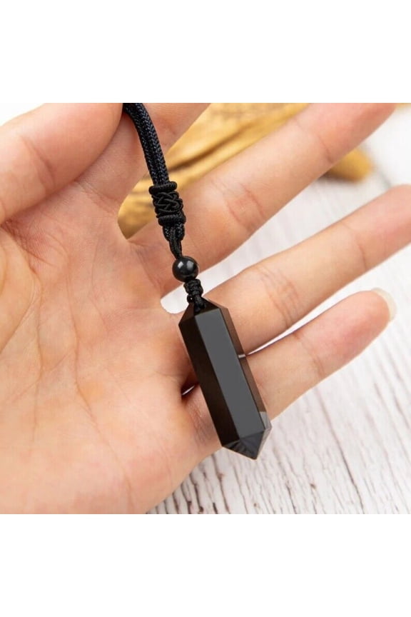 Natural Stone Necklace Obsidian Pendant Healing Reiki Men Women Christmas Gifts